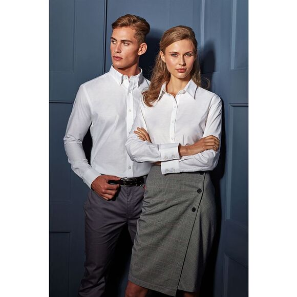 Premier Womens/Ladies Signature Oxford Long Sleeve Office/Formal Shirt/Blouse / - Picture 5 of 6